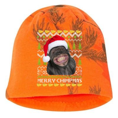 Merry Chimpmas Monkey Ugly Christmas Sweater Kati - Camo Knit Beanie