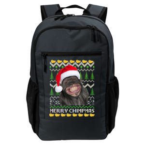 Merry Chimpmas Monkey Ugly Christmas Sweater Daily Commute Backpack