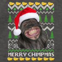 Merry Chimpmas Monkey Ugly Christmas Sweater Vector Backpack