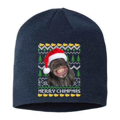 Merry Chimpmas Monkey Ugly Christmas Sweater Sustainable Beanie