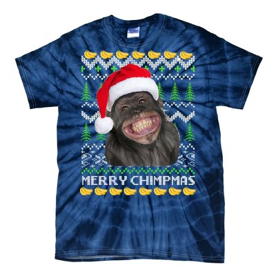 Merry Chimpmas Monkey Ugly Christmas Sweater Tie-Dye T-Shirt