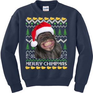 Merry Chimpmas Monkey Ugly Christmas Sweater Kids Sweatshirt