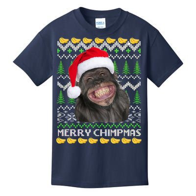 Merry Chimpmas Monkey Ugly Christmas Sweater Kids T-Shirt