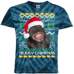 Merry Chimpmas Monkey Ugly Christmas Sweater Kids Tie-Dye T-Shirt