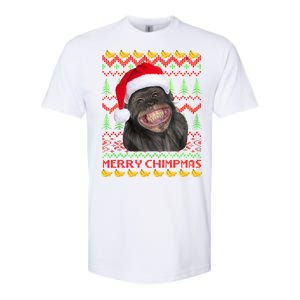 Merry Chimpmas Monkey Ugly Christmas Sweater Softstyle® CVC T-Shirt