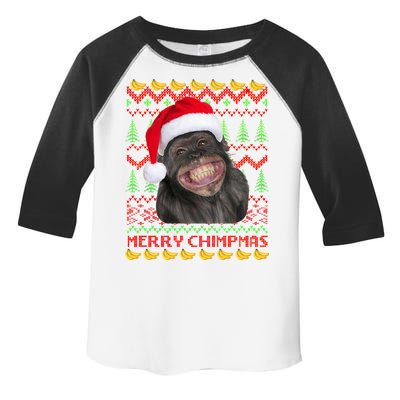 Merry Chimpmas Monkey Ugly Christmas Sweater Toddler Fine Jersey T-Shirt