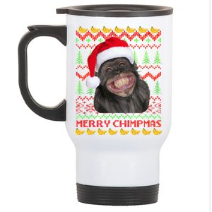 Merry Chimpmas Monkey Ugly Christmas Sweater Stainless Steel Travel Mug