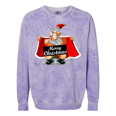 Merry Chrismas X-Mas Santa Bells Colorblast Crewneck Sweatshirt