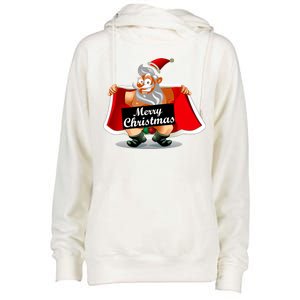 Merry Chrismas X-Mas Santa Bells Womens Funnel Neck Pullover Hood