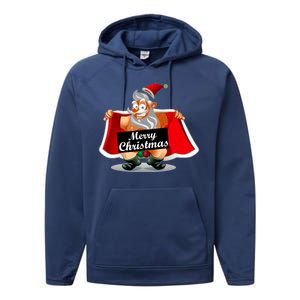 Merry Chrismas X-Mas Santa Bells Performance Fleece Hoodie