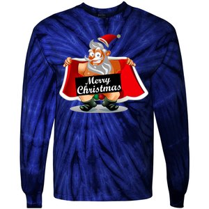 Merry Chrismas X-Mas Santa Bells Tie-Dye Long Sleeve Shirt