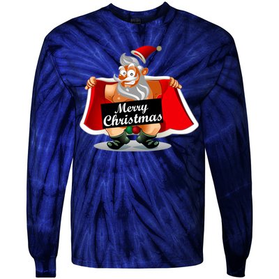 Merry Chrismas X-Mas Santa Bells Tie-Dye Long Sleeve Shirt