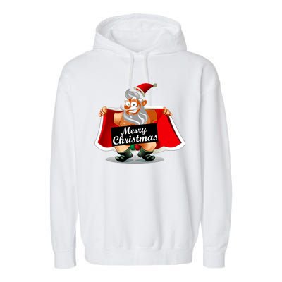 Merry Chrismas X-Mas Santa Bells Garment-Dyed Fleece Hoodie