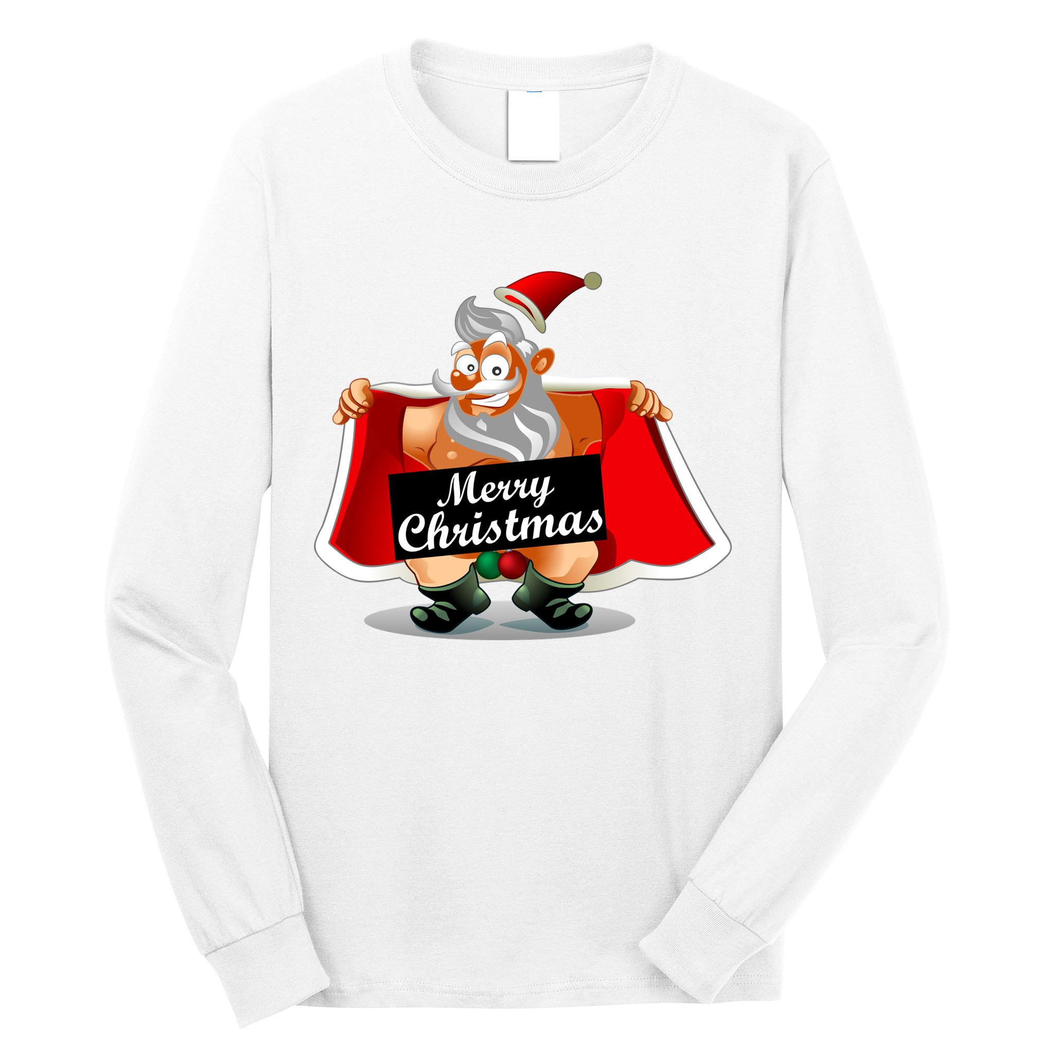 Merry Chrismas X-Mas Santa Bells Long Sleeve Shirt