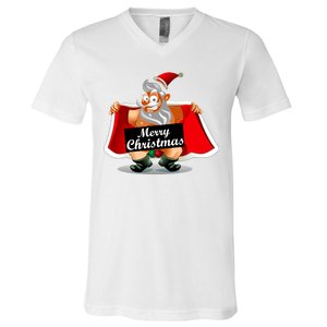 Merry Chrismas X-Mas Santa Bells V-Neck T-Shirt