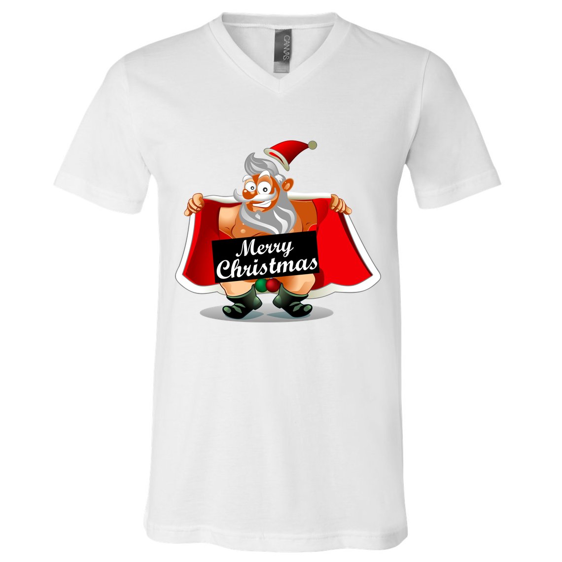 Merry Chrismas X-Mas Santa Bells V-Neck T-Shirt