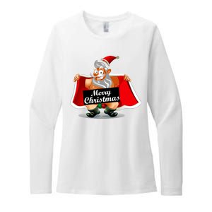 Merry Chrismas X-Mas Santa Bells Womens CVC Long Sleeve Shirt