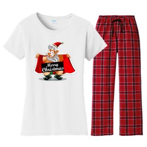 Merry Chrismas X-Mas Santa Bells Women's Flannel Pajama Set