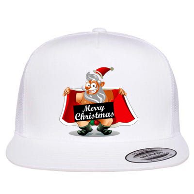 Merry Chrismas X-Mas Santa Bells Flat Bill Trucker Hat