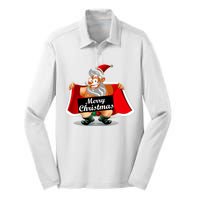 Merry Chrismas X-Mas Santa Bells Silk Touch Performance Long Sleeve Polo