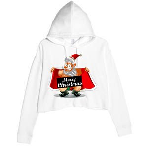 Merry Chrismas X-Mas Santa Bells Crop Fleece Hoodie