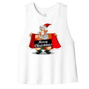 Merry Chrismas X-Mas Santa Bells Women's Racerback Cropped Tank