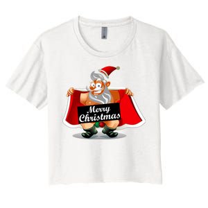 Merry Chrismas X-Mas Santa Bells Women's Crop Top Tee