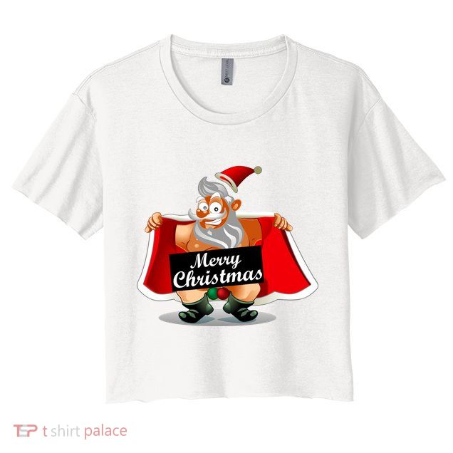 Merry Chrismas X-Mas Santa Bells Crop Top