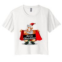 Merry Chrismas X-Mas Santa Bells Women's Crop Top Tee
