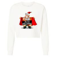 Merry Chrismas X-Mas Santa Bells Cropped Pullover Crew