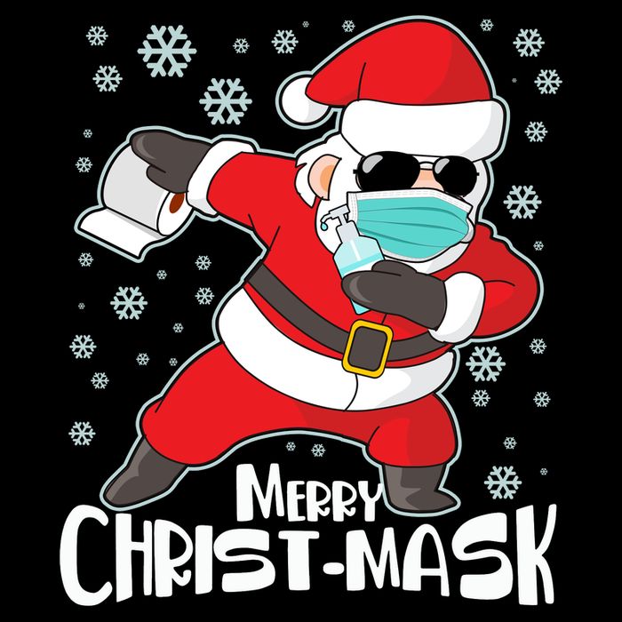 Merry Christ-Mask Dabbing Quarantine Santa Claus  Cooling Performance Crew T-Shirt