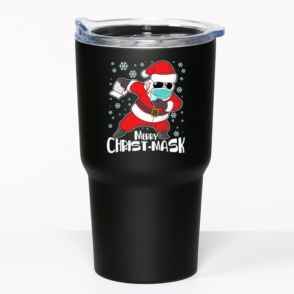 Merry Christ-Mask Dabbing Quarantine Santa Claus  Tumbler