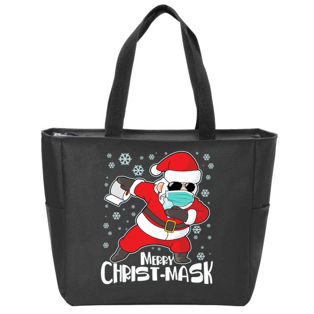 Merry Christ-Mask Dabbing Quarantine Santa Claus  Zip Tote Bag
