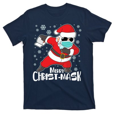 Merry Christ-Mask Dabbing Quarantine Santa Claus  T-Shirt