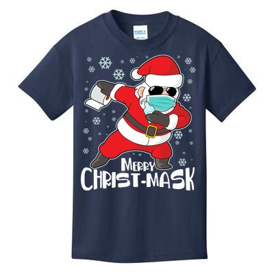 Merry Christ-Mask Dabbing Quarantine Santa Claus  Kids T-Shirt