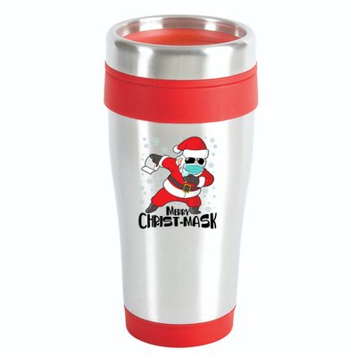 Merry Christ-Mask Dabbing Quarantine Santa Claus  16oz Travel Tumbler