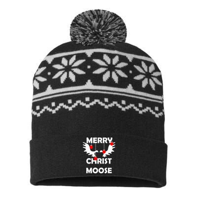 Merry Christ-Moose USA-Made Snowflake Beanie