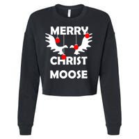 Merry Christ-Moose Cropped Pullover Crew