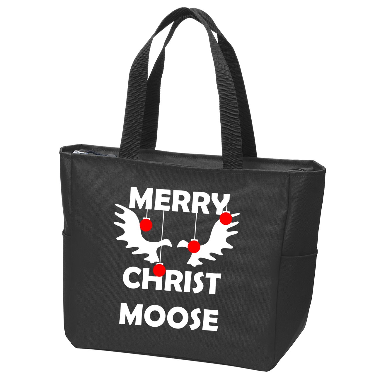 Merry Christ-Moose Zip Tote Bag