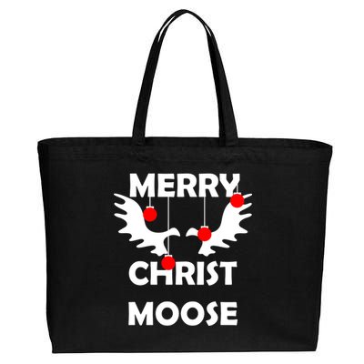 Merry Christ-Moose Cotton Canvas Jumbo Tote