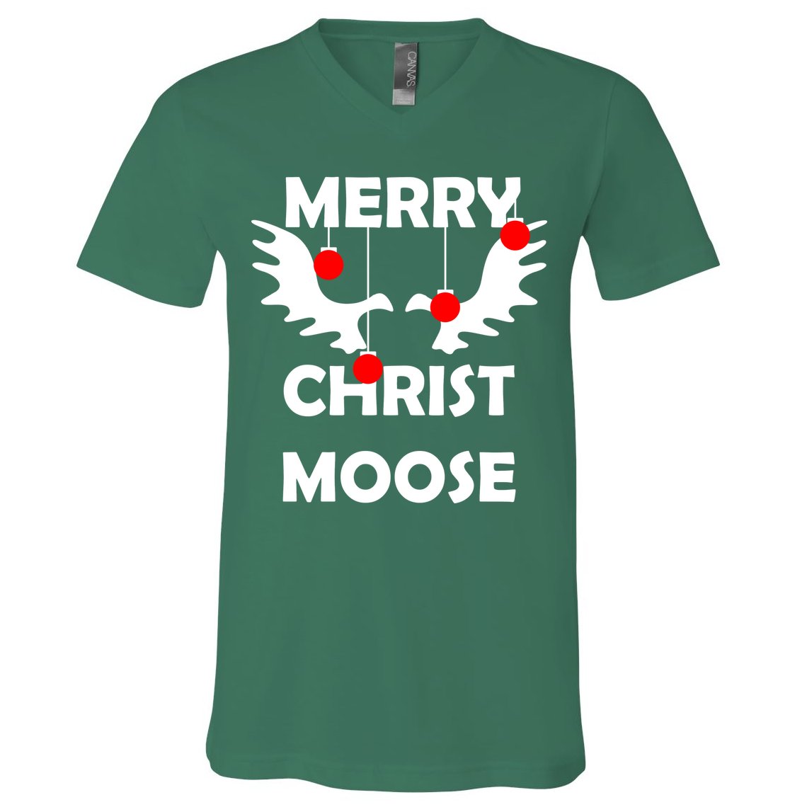 Merry Christ-Moose V-Neck T-Shirt