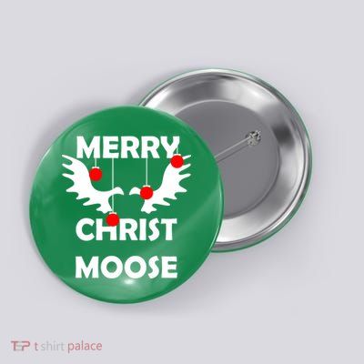 Merry Christ-Moose Button