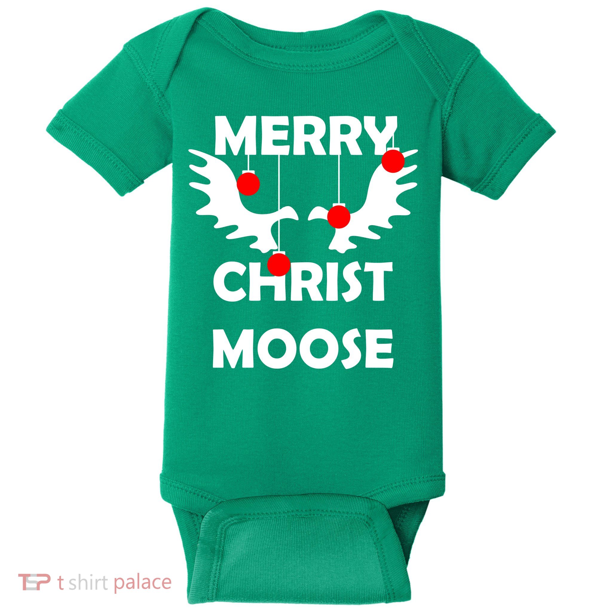 Merry Christ-Moose Baby Bodysuit