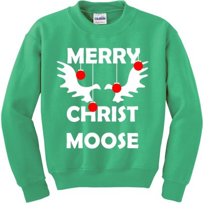 Merry Christ-Moose Kids Sweatshirt