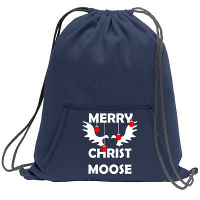 Merry Christ-Moose Sweatshirt Cinch Pack Bag