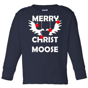 Merry Christ-Moose Toddler Long Sleeve Shirt