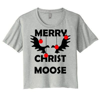 Merry Christ-Moose Women's Crop Top Tee