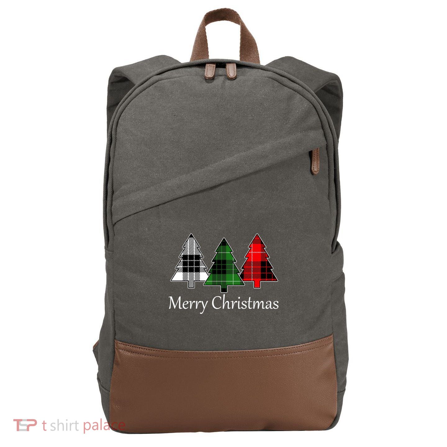 Merry Christmas Cotton Canvas Backpack
