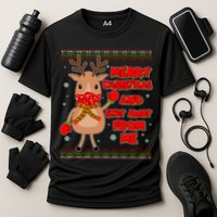 Merry Christmas And Stay Away From Me Reindeer Cooling Performance Crew T-Shirt