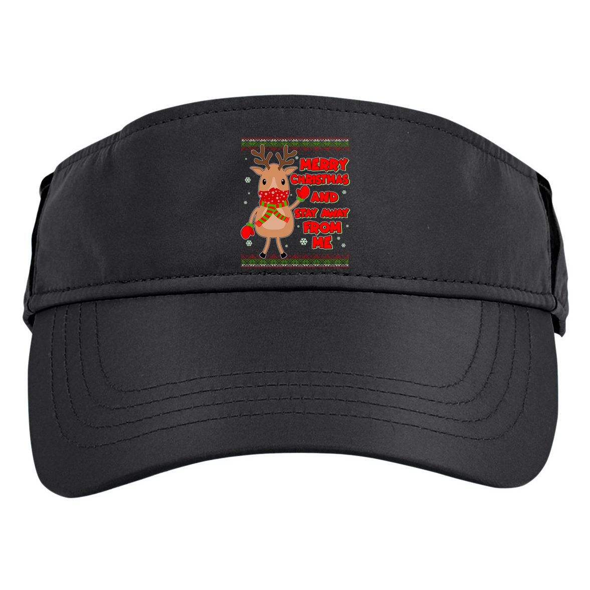 Merry Christmas And Stay Away From Me Reindeer Adult Drive Performance Visor